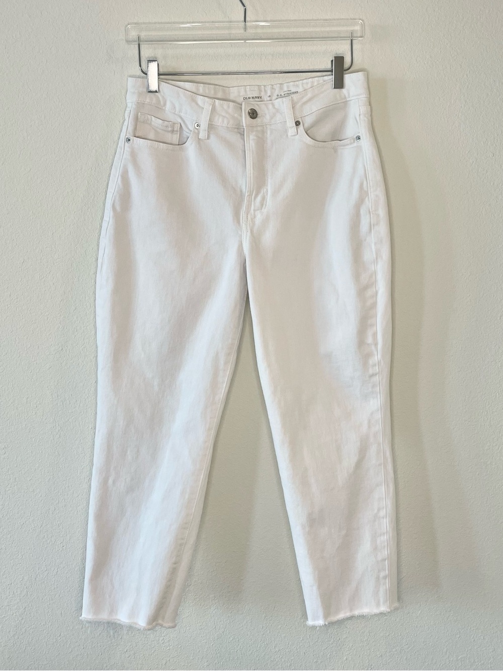 Old Navy White High Rise OG Straight Ankle Jeans